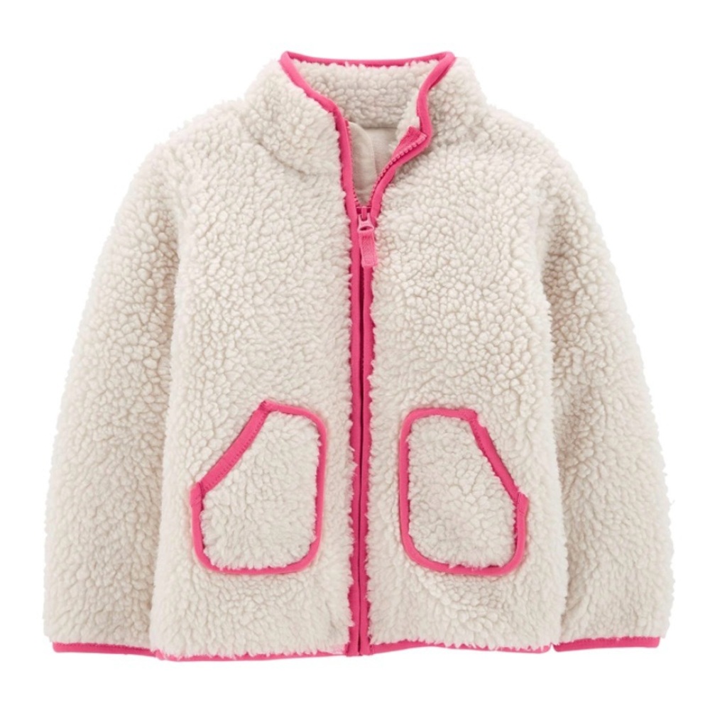 Carter’s Simple Joys Sherpa Jacket Cream Pink Size 2T